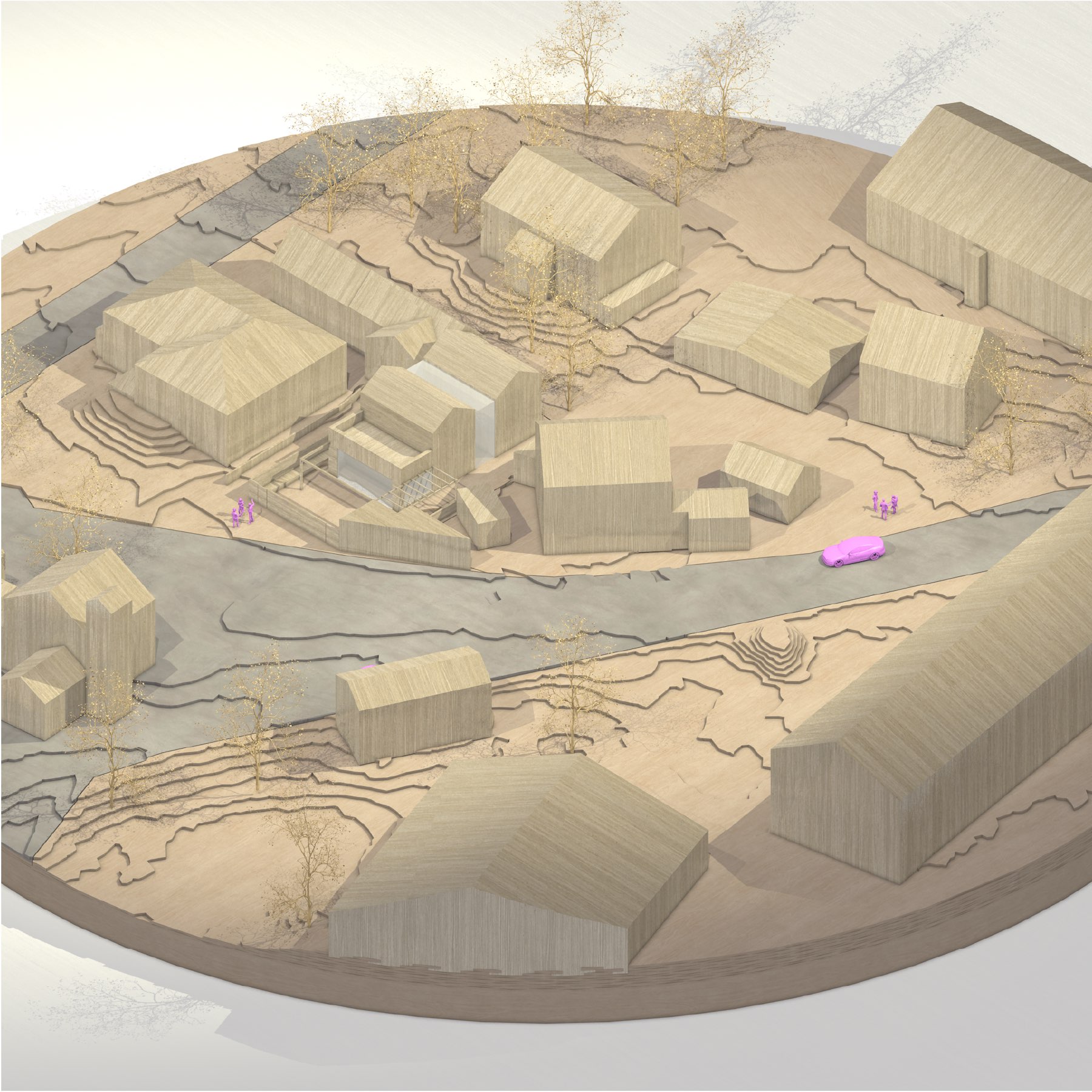 Entwurf B – 3D Modell Isometrie Südost